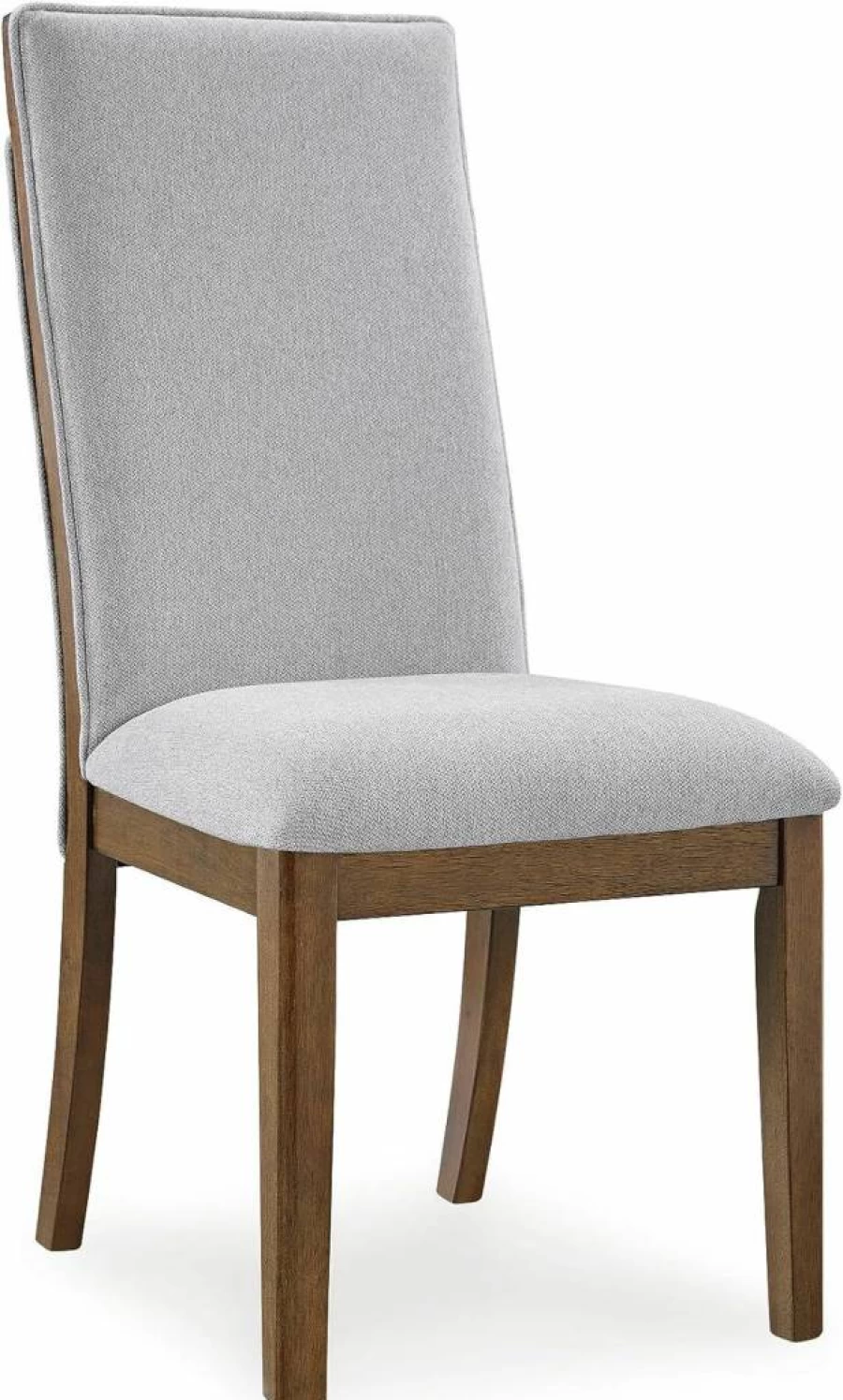 Signature Design by Ashley Lyncott Modern Upholstered Armless Dining Chairs with Cutout Handles, Set of 2 in Beige & Light Brown