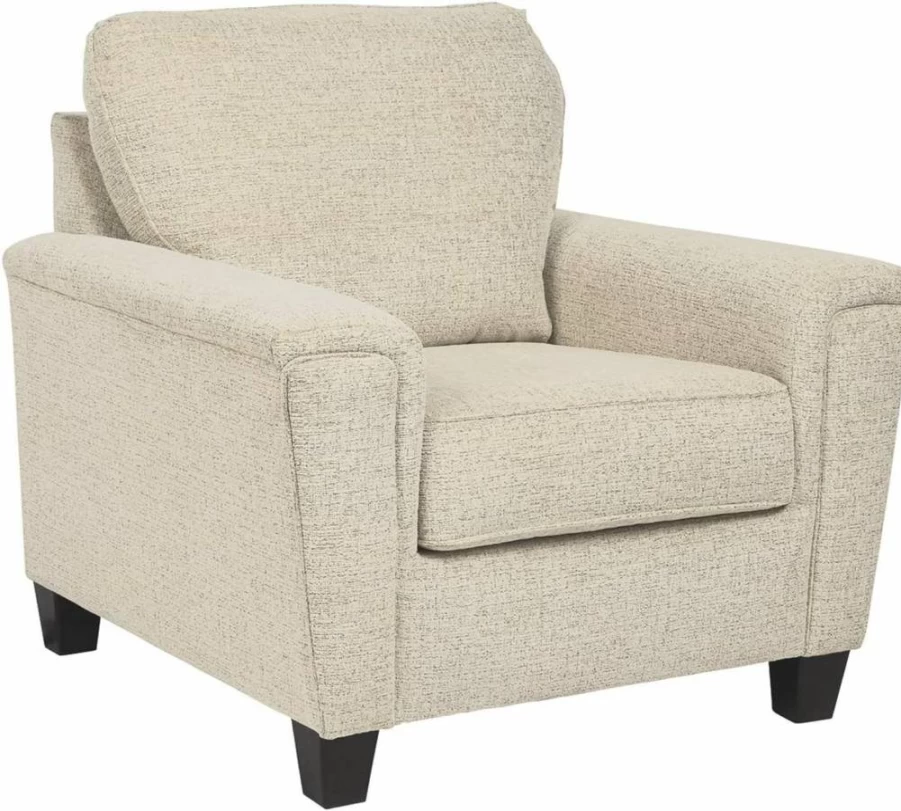 Signature Design by Ashley Abinger Modern Chenille Accent Chair in Beige - Contemporary Comfort Seating