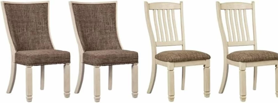 Signature Design by Ashley Tyler Creek Urban Farmhouse Dining Chairs - Set of 2, Almost Black Upholstered Seats