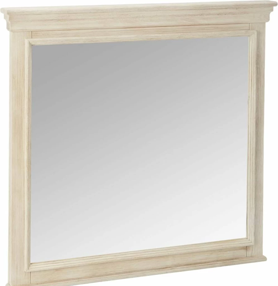 Signature Design by Ashley Bolanburg 43" x 39" Farmhouse Bedroom Mirror in Antique White - Rustic Wall Mirror for Home Decor