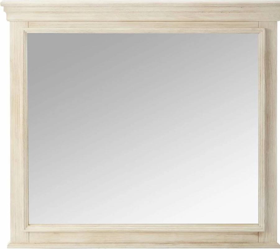 Signature Design by Ashley Bolanburg 43" x 39" Farmhouse Bedroom Mirror in Antique White - Rustic Wall Mirror for Home Decor