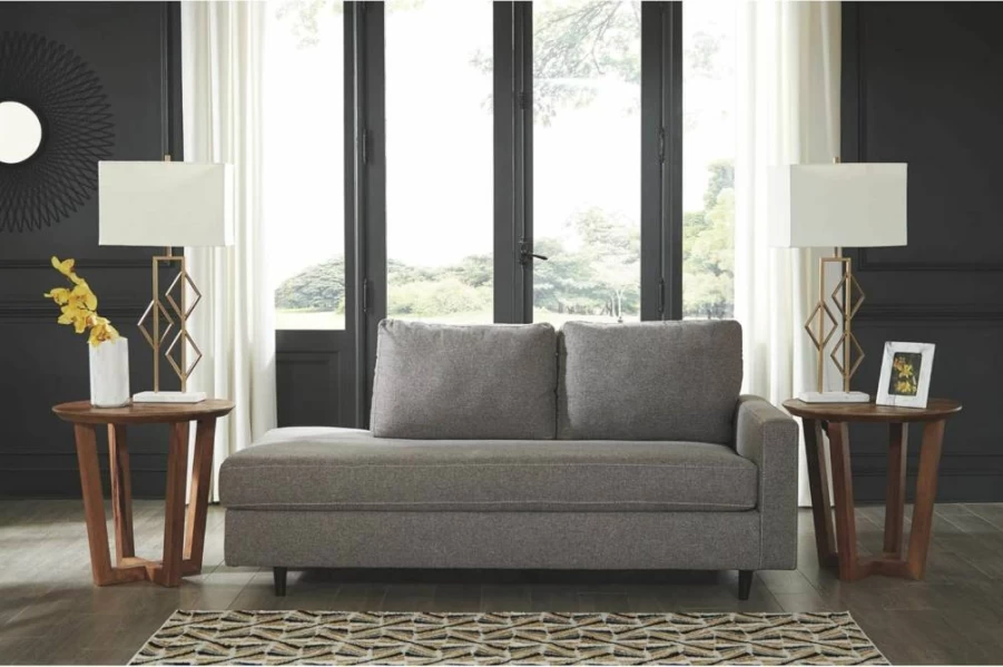 Signature Design by Ashley Lyman Modern Right Arm Facing Chaise Lounge - Mid Century Gray Sofa, Contemporary Living Room Furniture