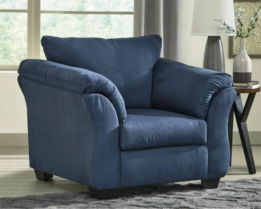 Signature Design by Ashley Darcy Plush Casual Chair in Black - Soft Comfortable Lounge Seating