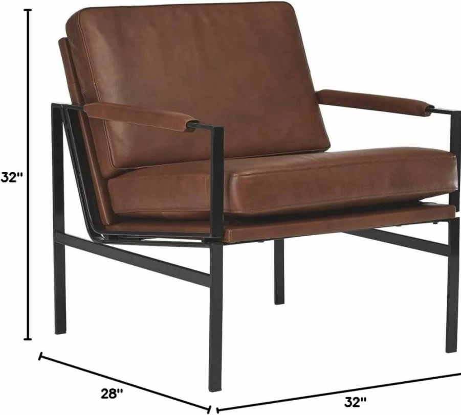 Signature Design by Ashley Puckman Mid-Century Modern Leather Accent Chair in Brown - Stylish Comfort for Your Living Space