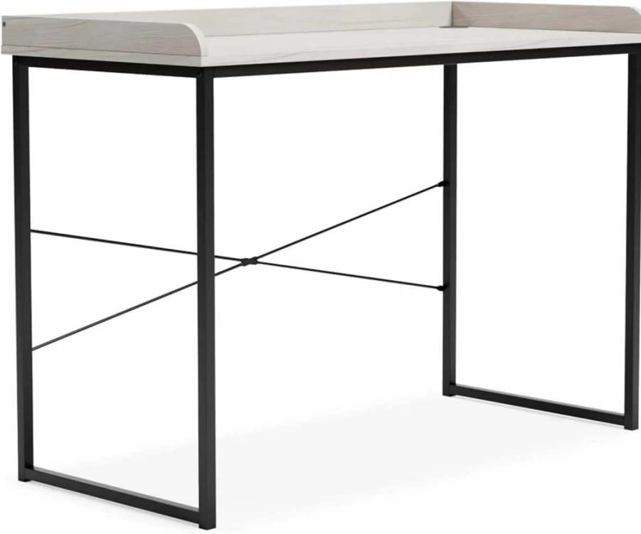 Signature Design by Ashley Bayflynn Modern L-Shaped Desk in White & Black - Stylish Home Office Furniture