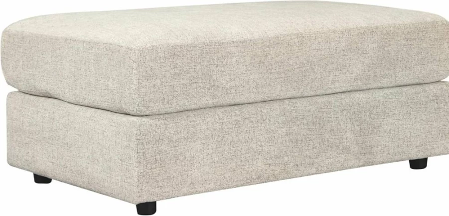 Signature Design by Ashley Soletren Modern Oversized Chenille Ottoman in Gray – Plush Footrest, Stylish Living Room Accent