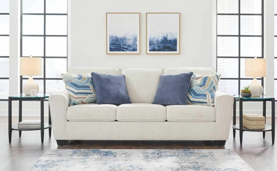 Signature Design by Ashley Cashton Blue Casual Living Room Sofa - Comfortable Fabric Couch