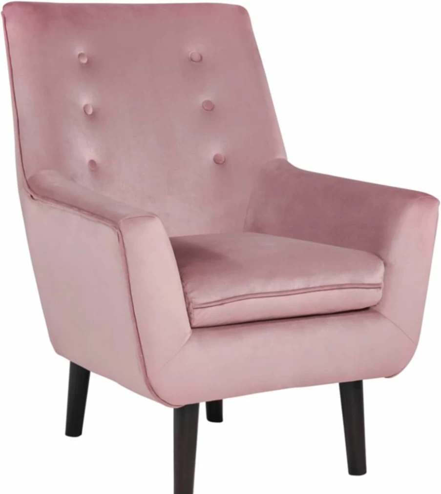 Signature Design by Ashley Zossen Velvet Tufted Accent Chair in Pink - Chic Modern Lounge Chair