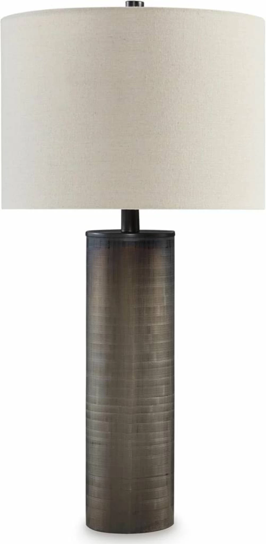 Signature Design by Ashley Dingerly 28-Inch Modern Glass Table Lamp in Brown & Beige - Contemporary Lighting for Home & Office