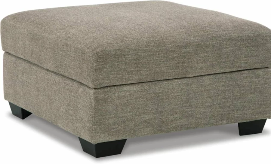 Signature Design by Ashley Creswell Gray Modern Square Storage Ottoman with Lift Top