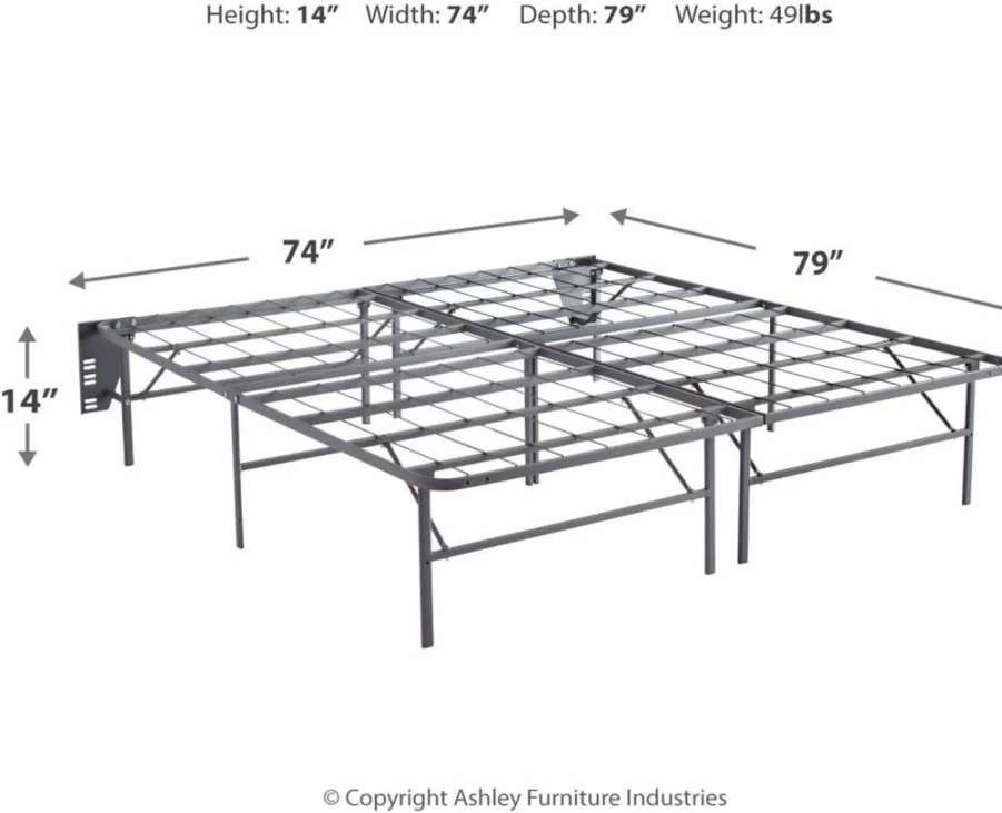 Signature Design by Ashley 14 Inch Twin Mattress Foundation - RTA Bed Base, No Box Spring Needed