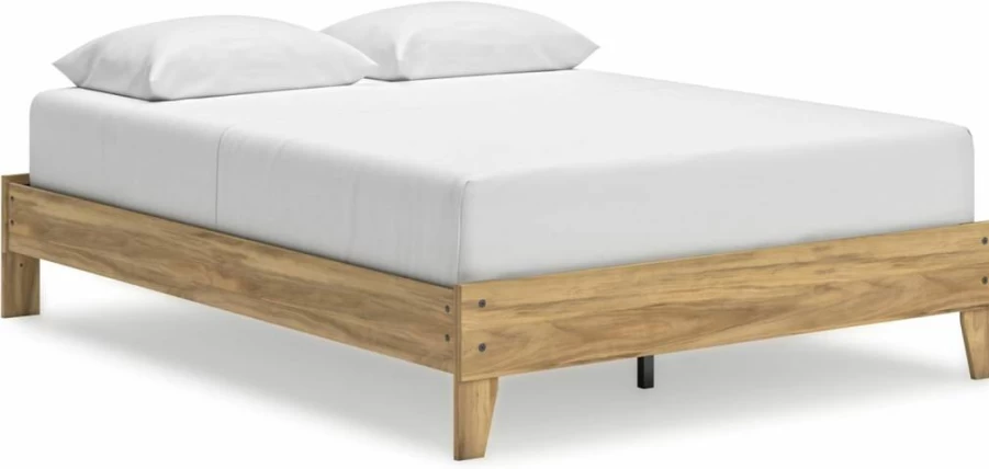 Signature Design by Ashley Socalle Queen Platform Bed - No Box Spring Needed, Black Metal Slats, Casual Modern Design