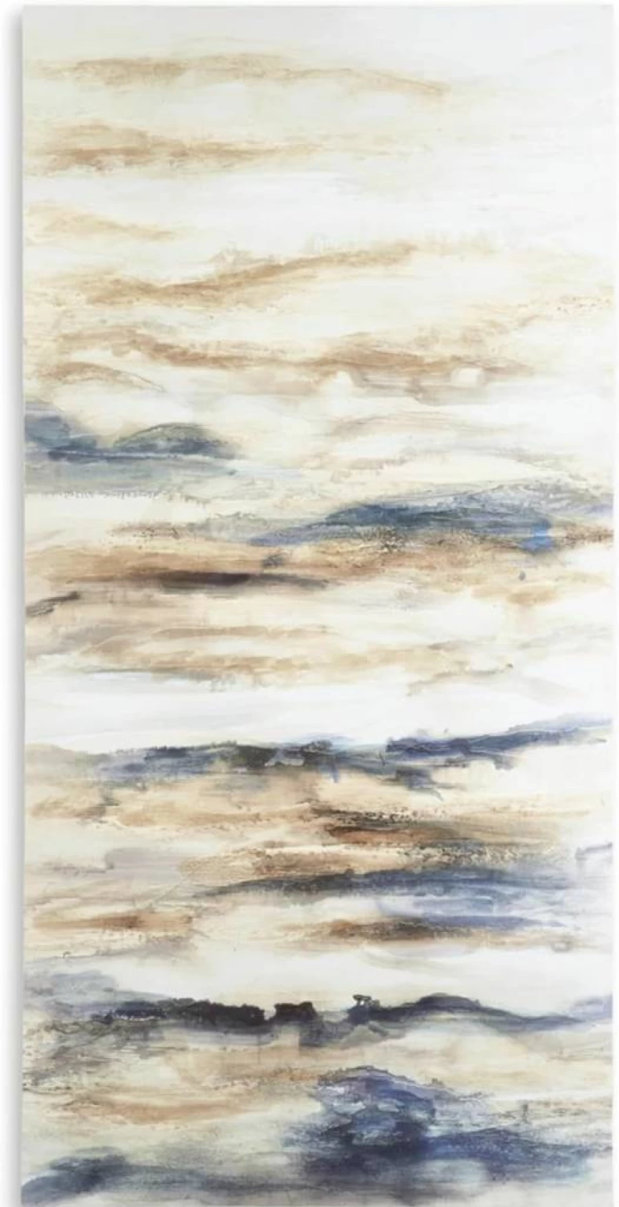 Signature Design by Ashley Joely Abstract Canvas Wall Art 60x30 Inches Blue Tan Modern Painting for Living Room Decor