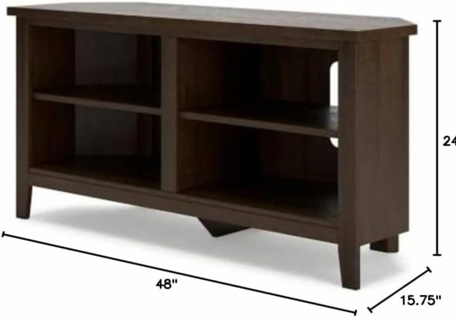 Signature Design by Ashley Arlenbry Modern Gray TV Stand with 4 Shelves for TVs Up to 58" - Corner Entertainment Center