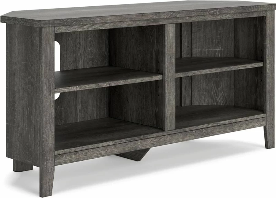 Signature Design by Ashley Arlenbry Modern Gray TV Stand with 4 Shelves for TVs Up to 58" - Corner Entertainment Center