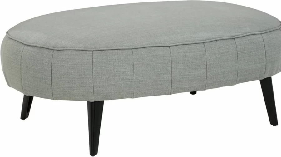 Signature Design by Ashley Hollyann Mid-Century Modern Oversized Gray Ottoman Storage Bench