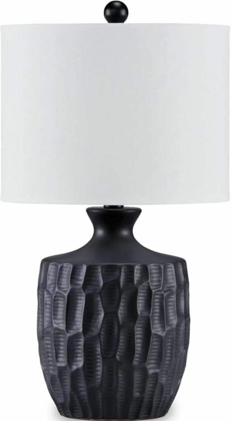 Signature Design by Ashley Ellisley Modern Ceramic Table Lamp - Black & White Desk Lamp with On/Off Switch