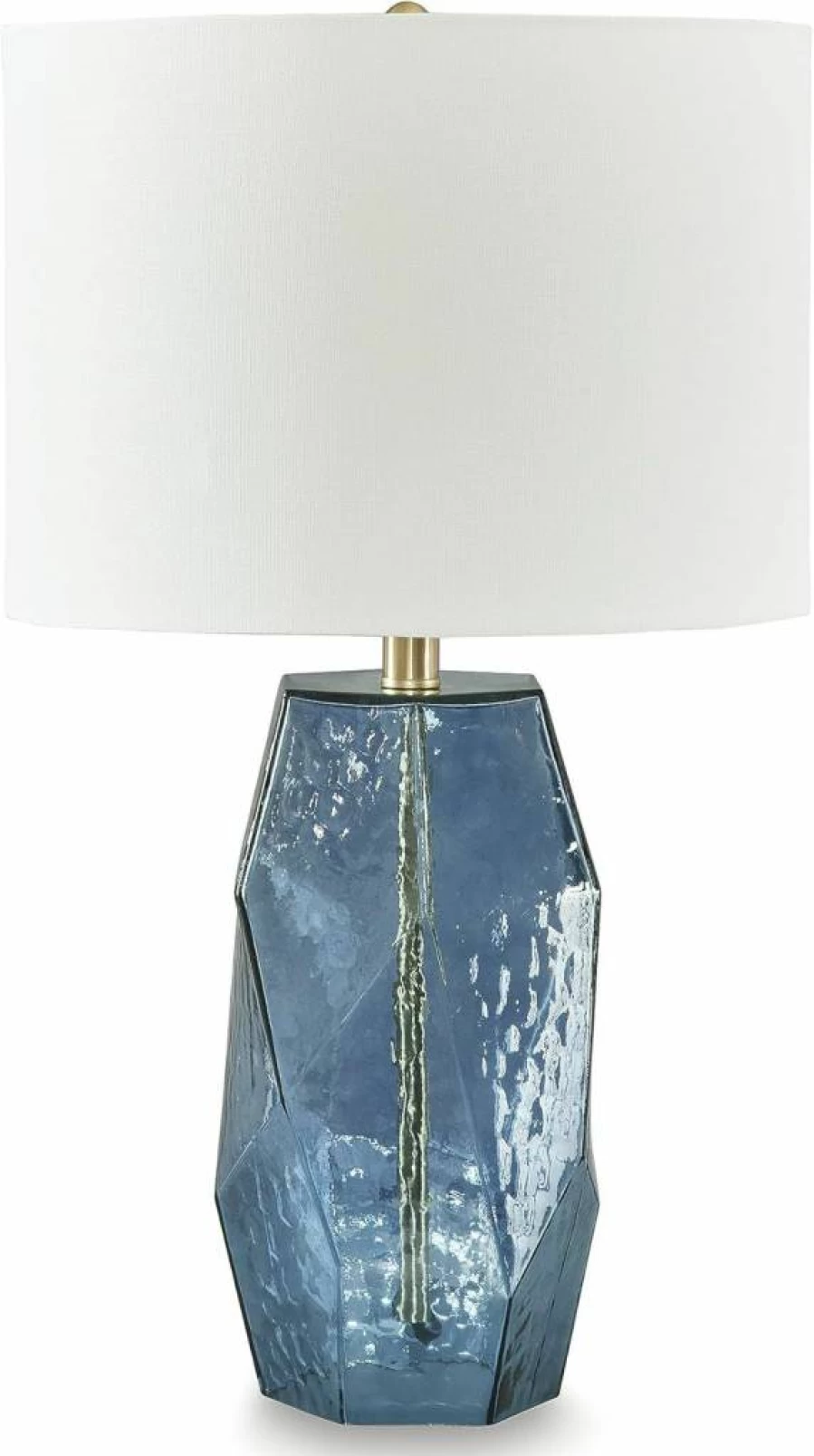 Signature Design by Ashley Tallow Modern Blue & White Glass Table Lamp with 3-Way Switch - Contemporary Lighting