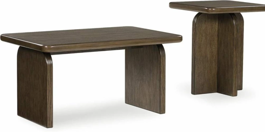 Signature Design by Ashley Shawbeck 2-Piece Dark Brown Casual Dining Table Set with Sled Base