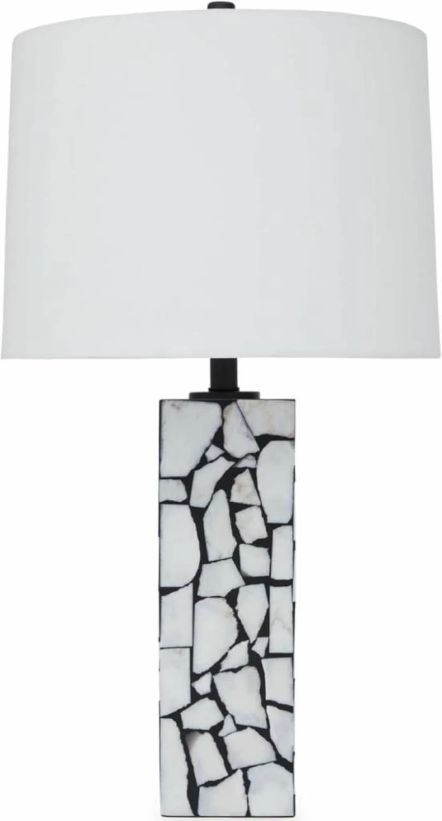 Signature Design by Ashley Macaria Modern 3-Way Switch Table Lamp - White & Black Contemporary Lighting