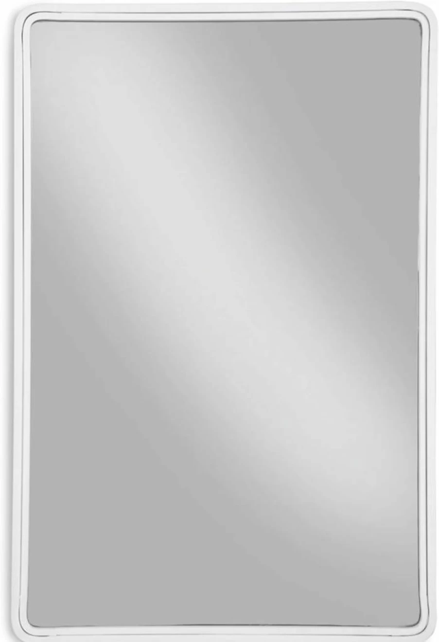 Signature Design by Ashley Brocky 24" Modern White Rectangular Wall Mirror - Contemporary Accent Mirror for Home Decor