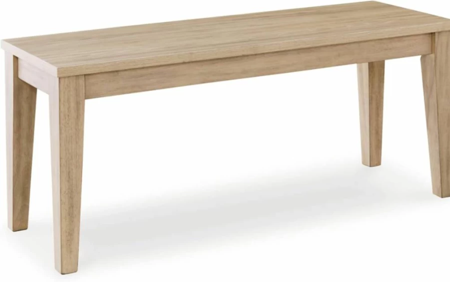 Signature Design by Ashley Gleanville 42" Modern Dining Table Bench in Light Brown, Contemporary Kitchen Seating