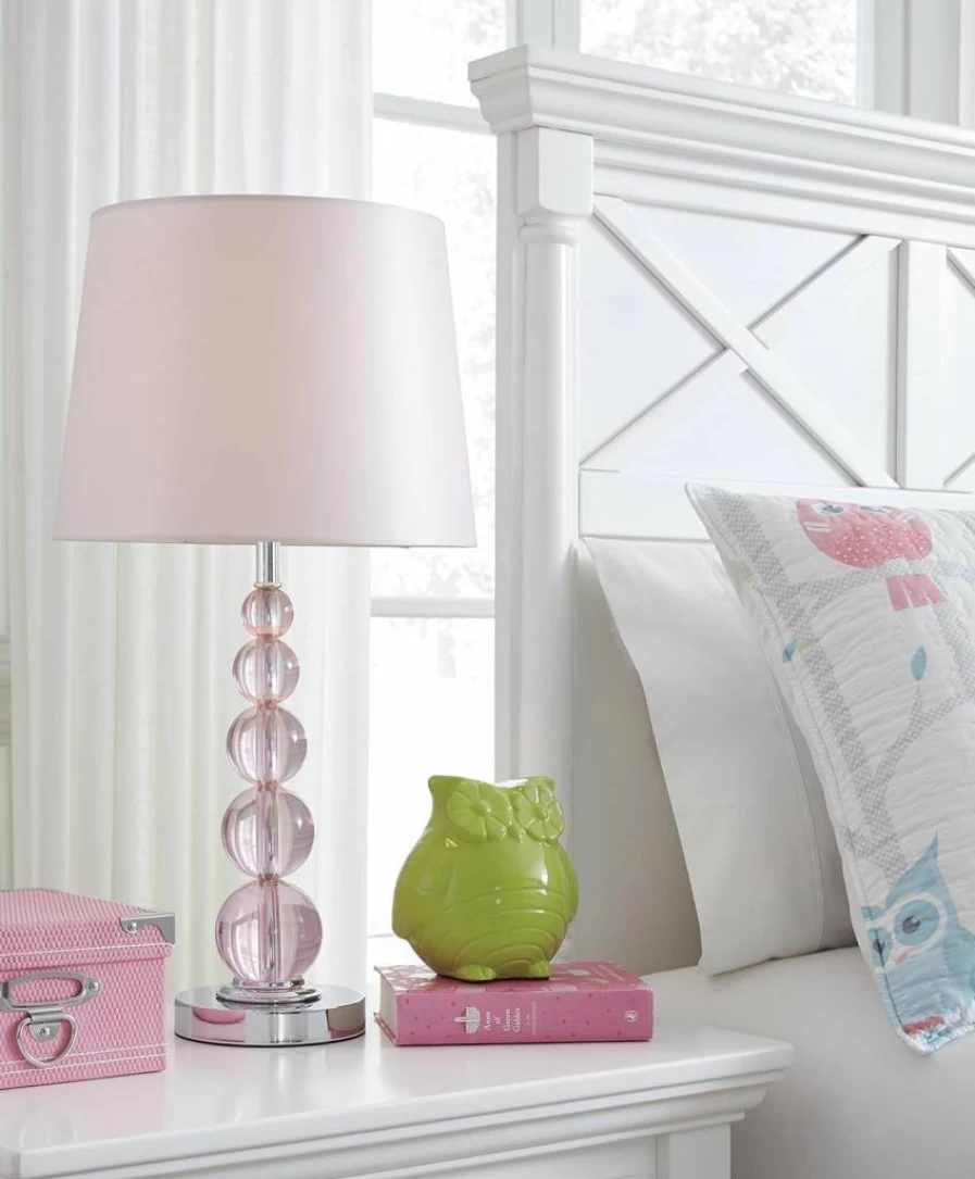 Signature Design by Ashley Joaquin 25.25" Crystal Table Lamp Set - 2-Pack Clear & Chrome Finish Modern Lighting
