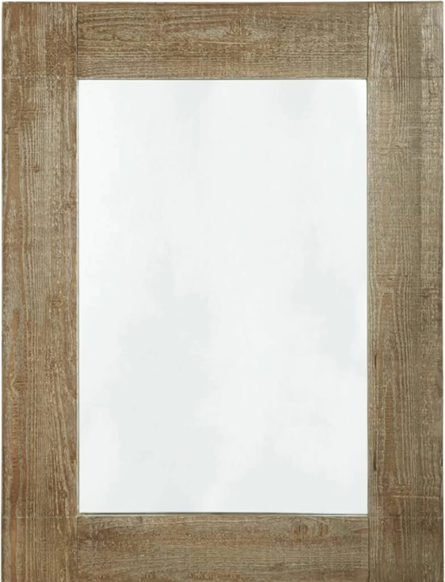 Signature Design by Ashley Waltleigh Distressed Brown Farmhouse Wood Accent Wall Mirror