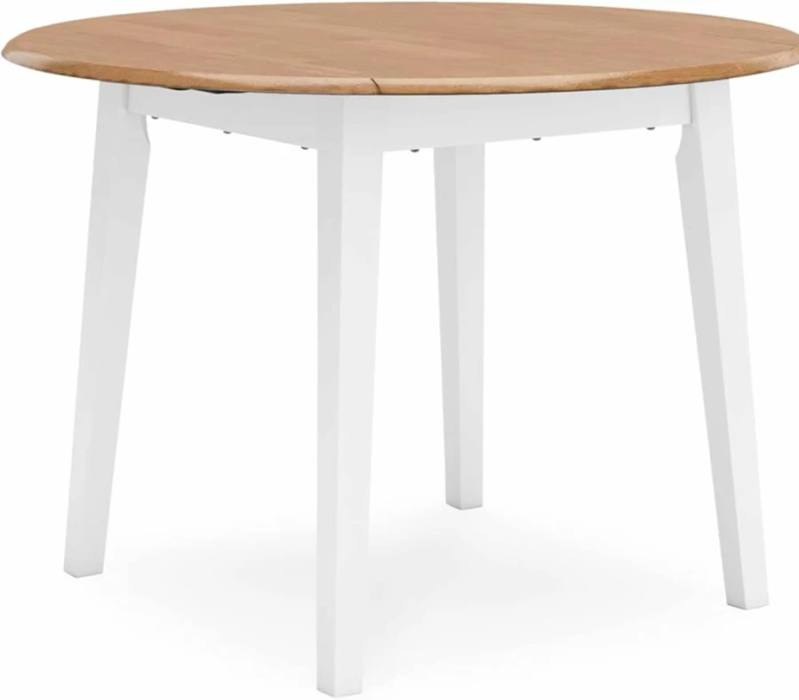 Signature Design by Ashley Berringer Rustic Brown Round Drop Leaf Dining Table for Kitchen & Small Spaces