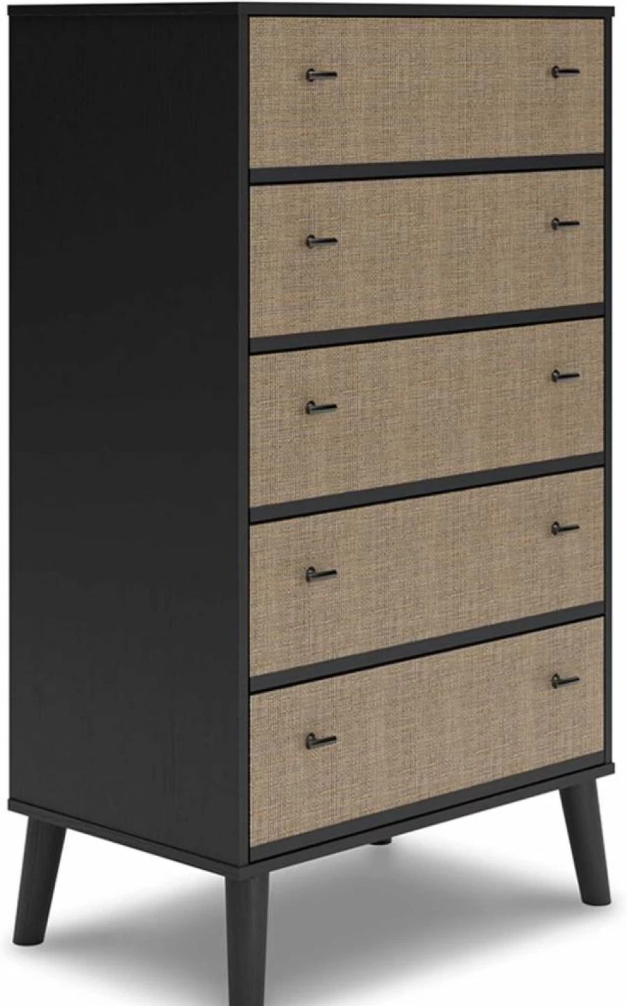 Signature Design by Ashley Piperton 5-Drawer Dresser Chest in Black & Light Brown Finish