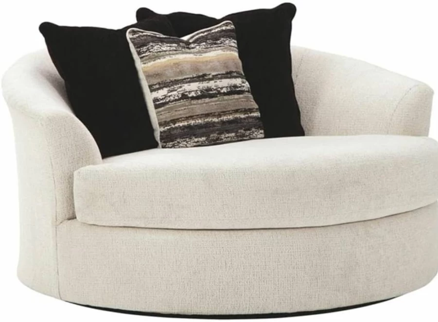 Signature Design by Ashley Alesbury Retro Oversized Swivel Accent Chair in Dark Brown - Modern Vintage Style Living Room Furniture