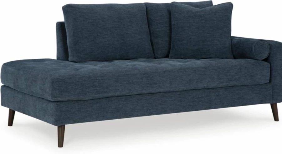Signature Design by Ashley Bixler Blue Corner Chaise Sofa with Tufted Design, Right-Arm Facing & Removable Cushions