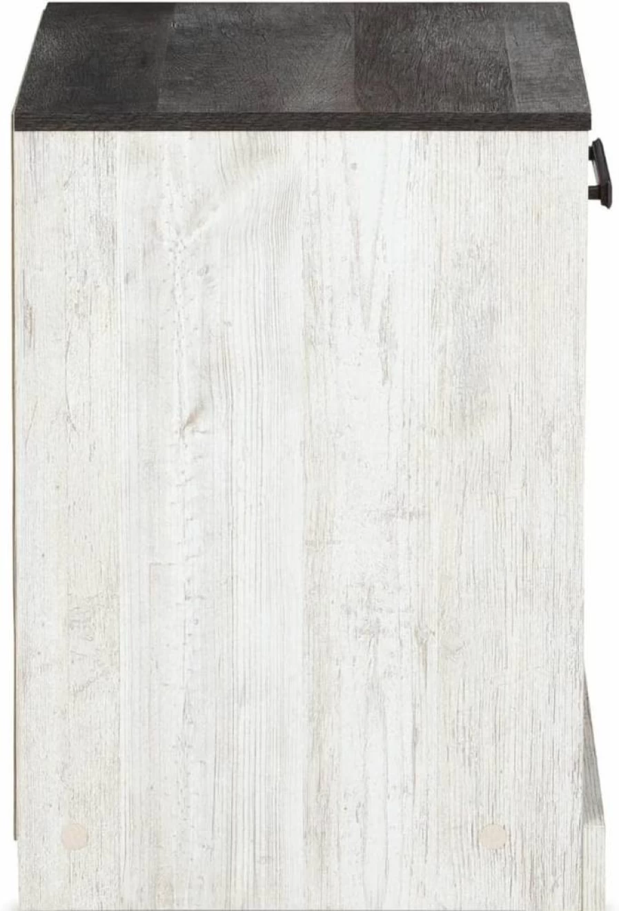 Signature Design by Ashley Flannia Scandinavian 1-Drawer Nightstand in Vintage Gray Finish - Modern Bedside Table