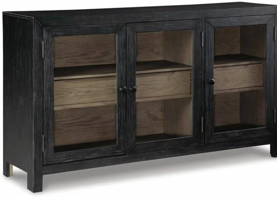 Signature Design by Ashley Lenston Black & Gray Transitional TV Stand & Accent Cabinet with Storage