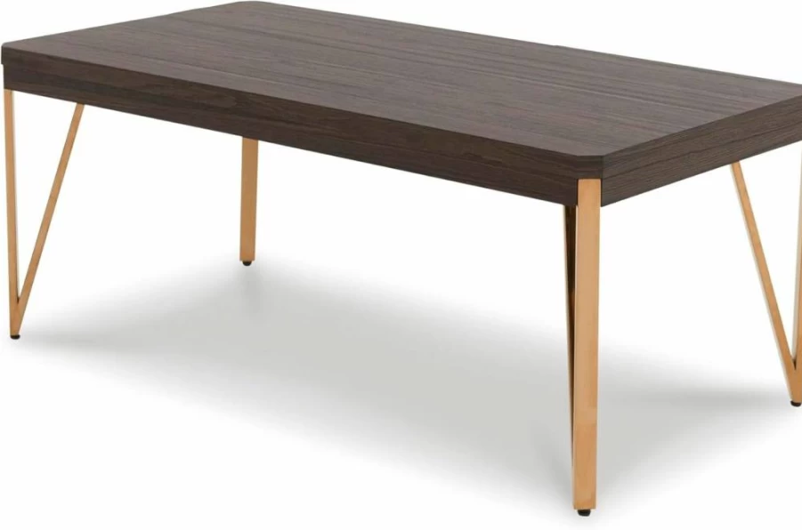 Signature Design by Ashley Bandyn 3-Piece Contemporary Side Table Set with Steel Legs - Dark Brown & Metallic Finish
