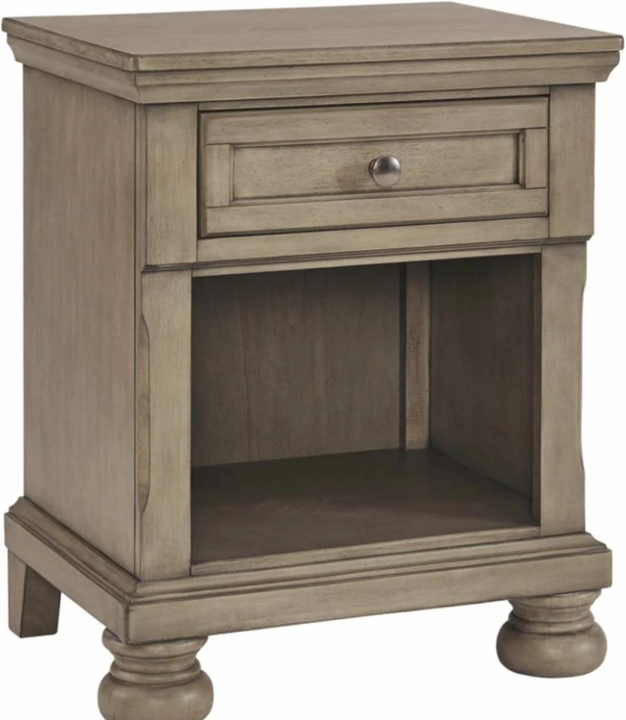 Signature Design by Ashley Robbinsdale White Coastal Nightstand with 1 Drawer & Cubby Storage, 26.75" Height
