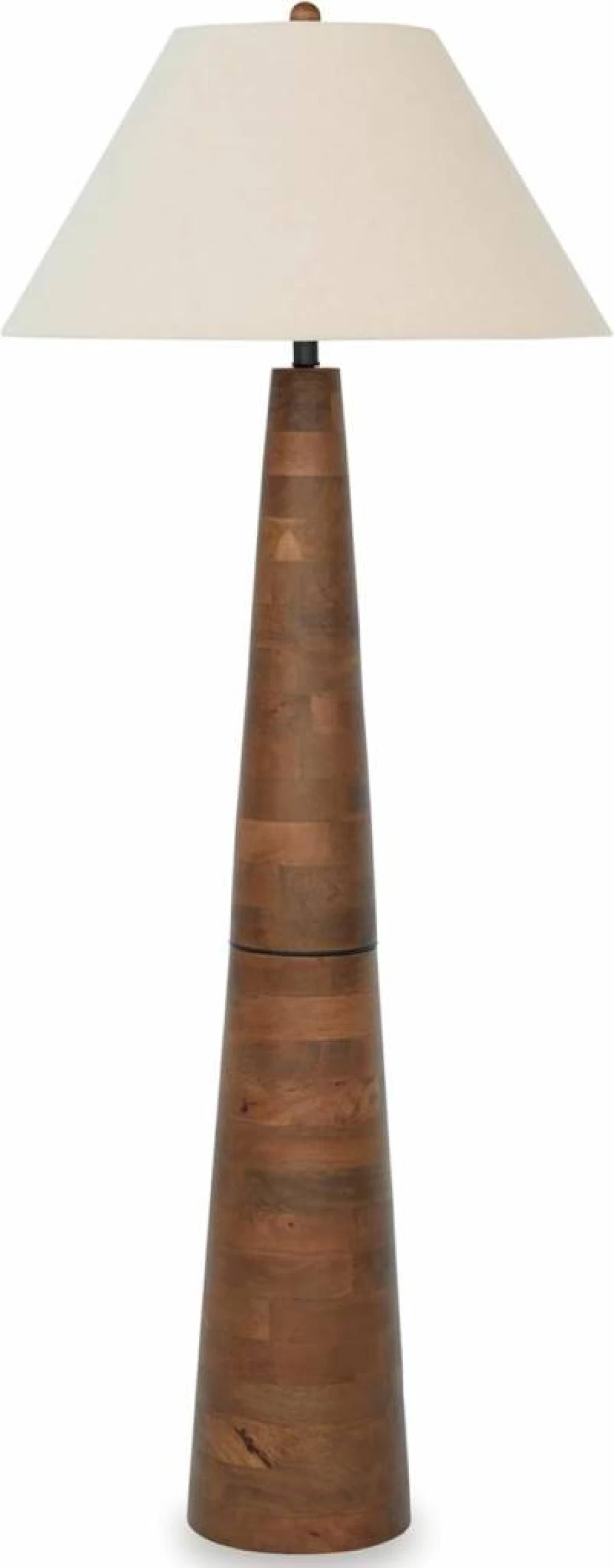 Signature Design by Ashley Danset Contemporary Light Brown Wood Floor Lamp with 3-Way Switch, Modern Tall Standing Lamp for Living Room