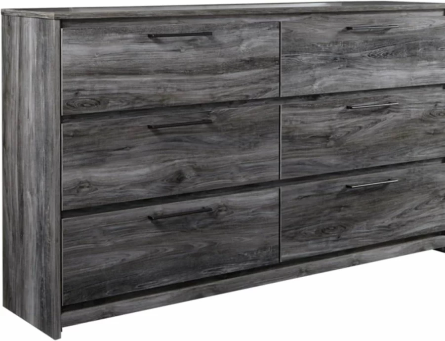 Signature Design by Ashley Baystorm 6-Drawer Dresser in Smoky Gray - Rustic Coastal Bedroom Chest