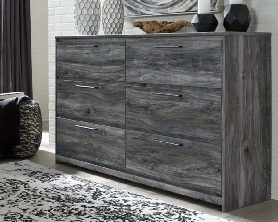 Signature Design by Ashley Baystorm 6-Drawer Dresser in Smoky Gray - Rustic Coastal Bedroom Chest