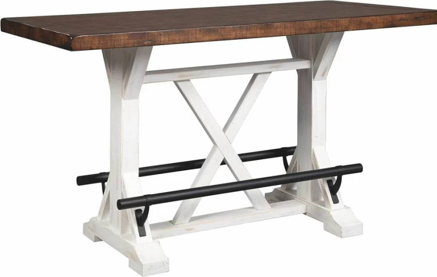 Signature Design by Ashley Valebeck 36" Rustic Farmhouse Counter Height Dining Table - Brown & White Finish