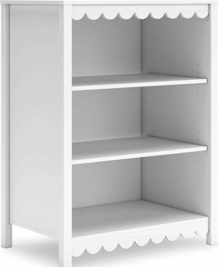 Signature Design by Ashley Hallityn 3-Tier Bookcase - Adjustable Shelves, Modern Freestanding Bookshelf, White Finish