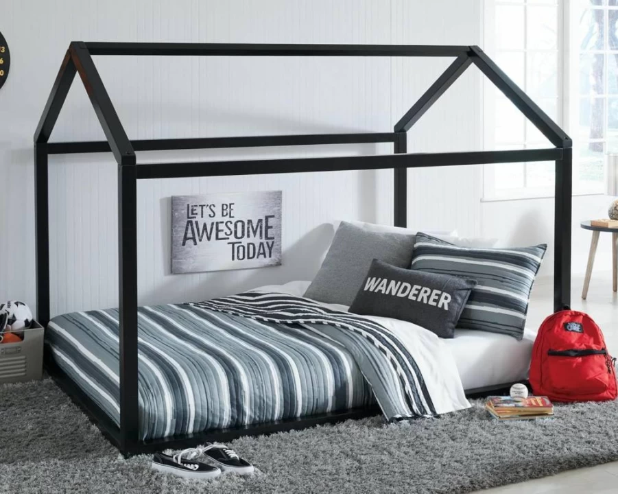 Signature Design by Ashley Flannibrook Modern Twin Bed Frame in White - Contemporary House Bed