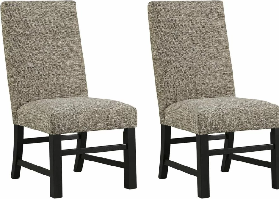 Signature Design by Ashley Sommerford Faux Leather Dining Chair, Brown, Set of 2, Modern Kitchen Seating