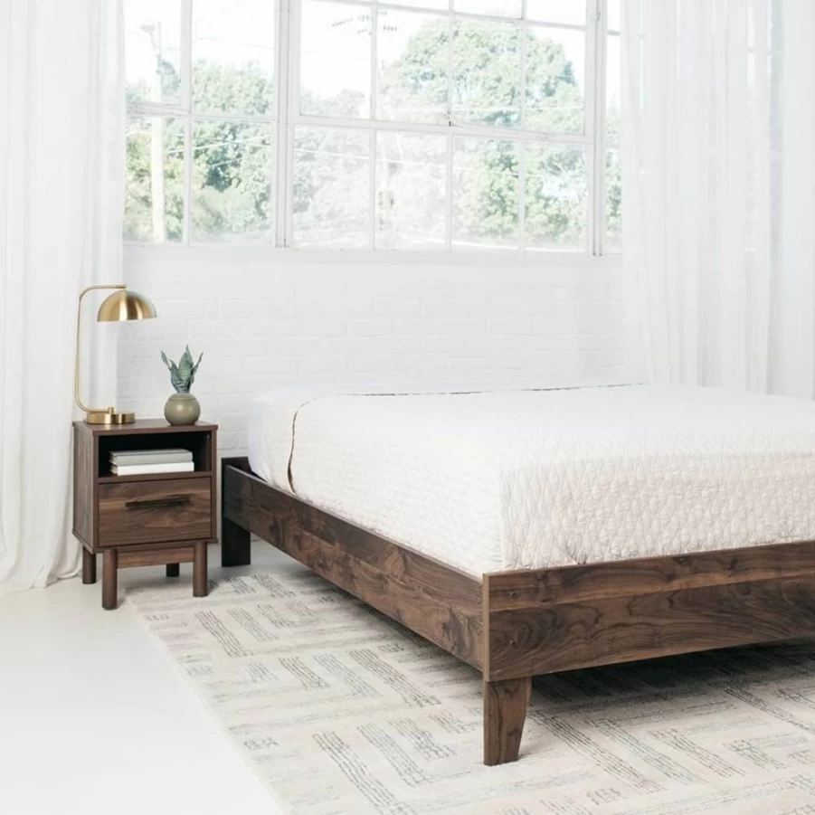 Signature Design by Ashley Finch Modern Queen Platform Bed Frame in Black - Stylish & Sturdy Design