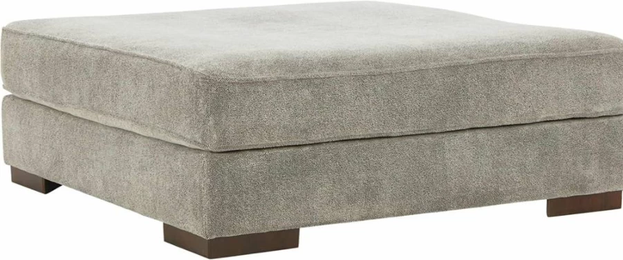 Signature Design by Ashley Bayless Large Modern Gray Accent Ottoman - Oversized Footstool Pouf