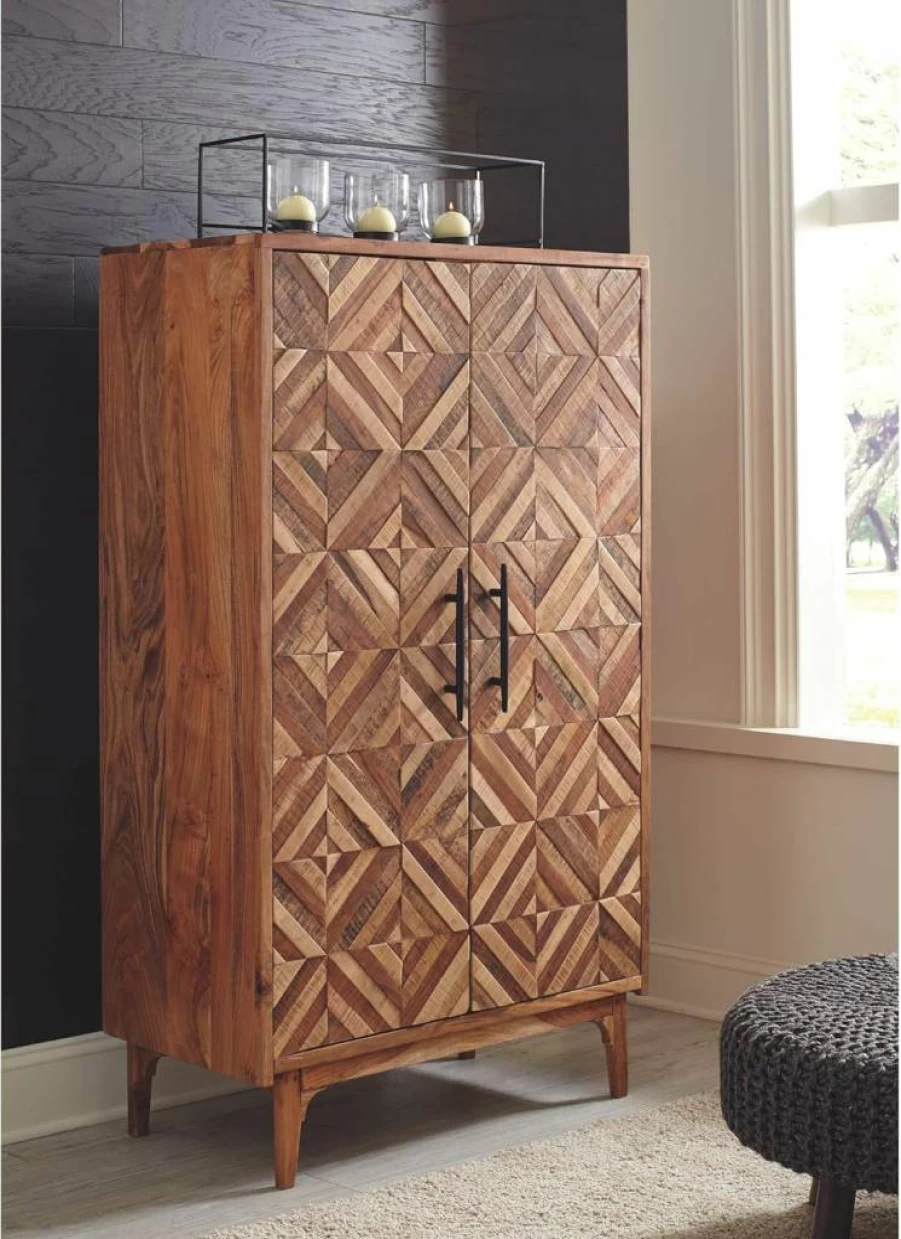 Signature Design by Ashley Gabinwell Modern 2-Door Accent Cabinet - Stylish Brown Storage for Living Room & Entryway
