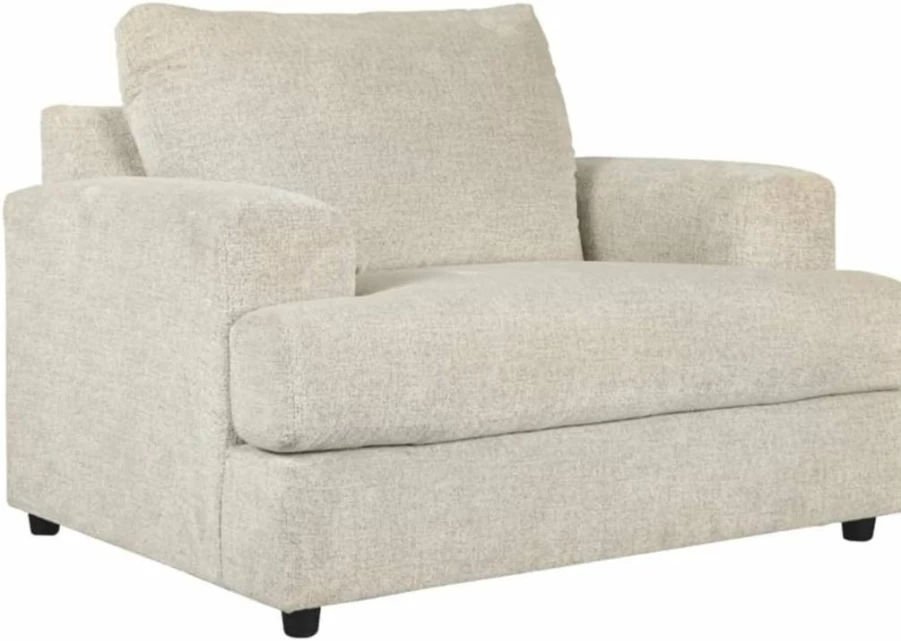 Signature Design by Ashley Soletren Contemporary Gray Chenille Chair and a Half - Modern Accent Chair