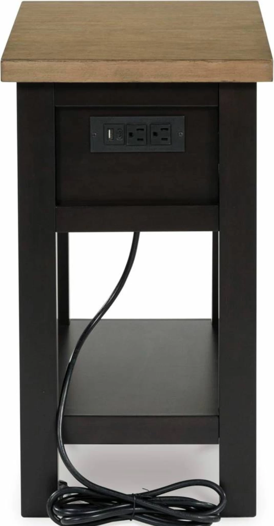 Signature Design by Ashley Bolanburg Whitewash Chairside End Table - 14" Wide, 24" Deep, 23" High - Modern Nightstand or Accent Table