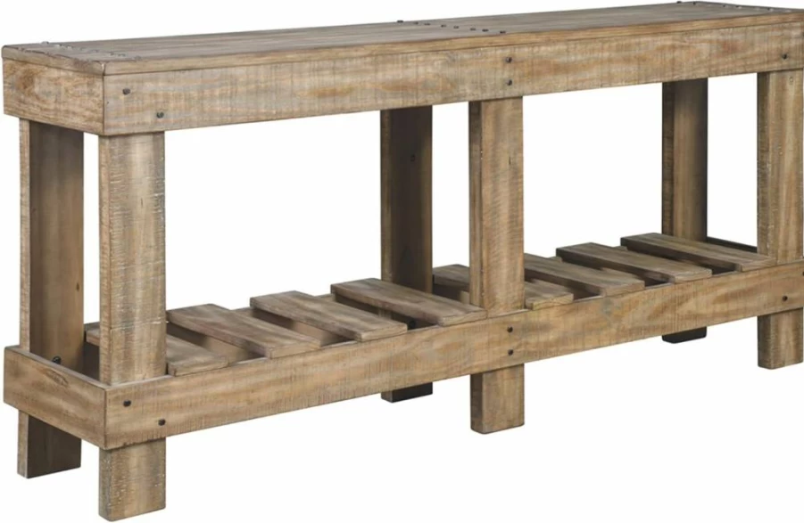 Signature Design by Ashley Susandeer Rustic Brown Farmhouse Console Table for Living Room Entryway