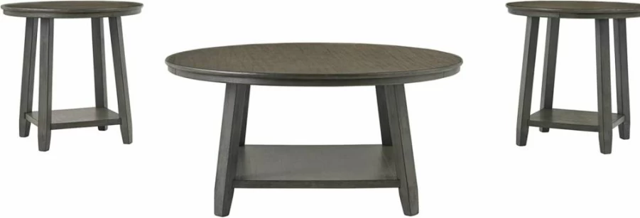 Signature Design by Ashley Caitbrook 3-Piece Coffee Table Set with 2 End Tables in Grayish Brown Neutral Finish
